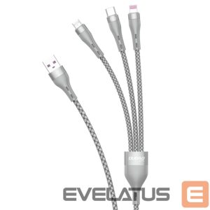 Kaabel Dudao  Dudao 3in1 USB cable - Lightning / microUSB / USB Type C 65W 1.2m gray (L20X) 