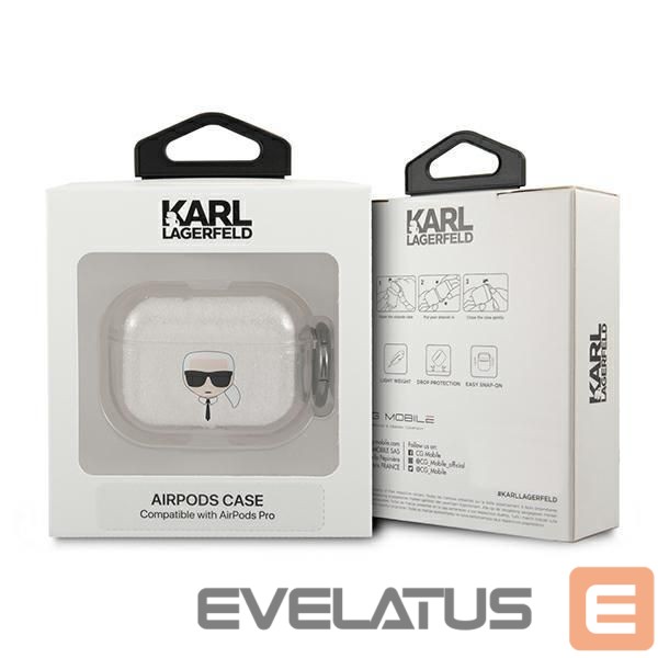 Tagakaaned Karl Lagerfeld Karl Lagerfeld KLAPUKHGS AirPods Pro cover srebrny/silver Glitter Karl`s Head