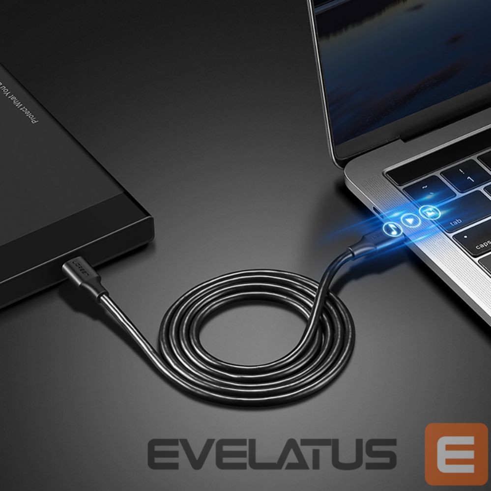 Kaabel Ugreen Ugreen US286 USB-C - USB-C PD QC 3A 480Mb/s 2m Cable - Black