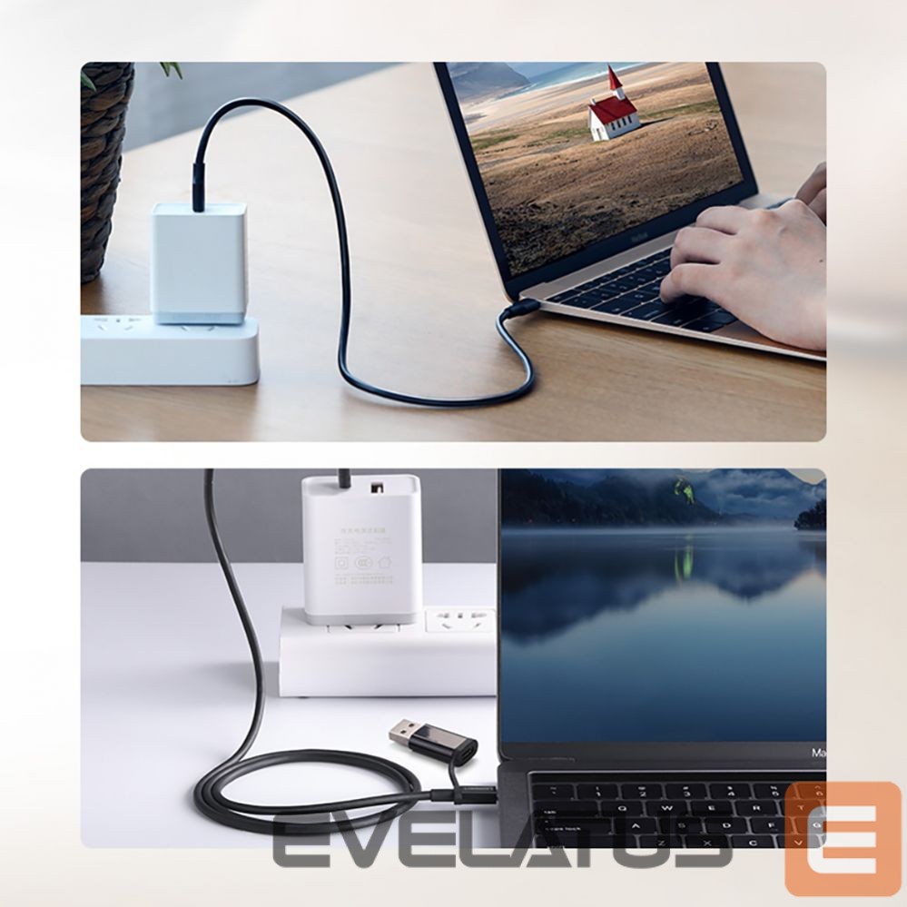 Kaabel Ugreen Ugreen US286 USB-C - USB-C PD QC 3A 480Mb/s 2m Cable - Black