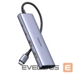 Kaabel Ugreen  HUB USB-C - 2 x USB-A / 2 x USB-C 20 cm Ugreen CM473 - gray 