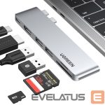Üleminek Ugreen  HUB Ugreen CM380 2xUSB C - HDMI/2xUSB 3.0/SD TF/USB C PD - gray 