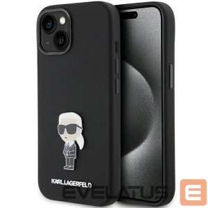 Tagakaaned Karl Lagerfeld  Karl Lagerfeld Silicone Ikonik Metal Pin case for iPhone 15 Plus / 14 Plus - black 