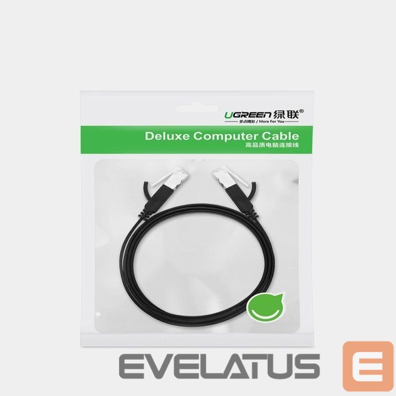 Kaabel Ugreen Ugreen flat cable internet network cable Ethernet patch cord RJ45 Cat 6 UTP 1000 Mbps 2 m black (50185)
