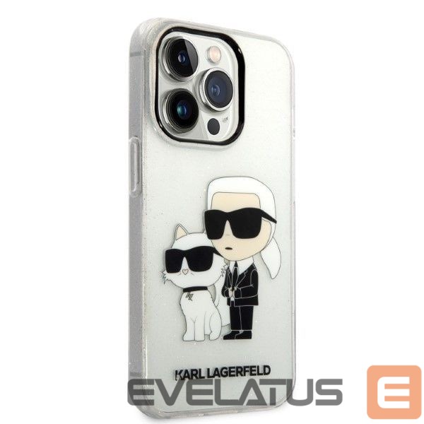 Tagakaaned Karl Lagerfeld Karl Lagerfeld Glitter Karl&Choupette case for iPhone 14 Pro - transparent