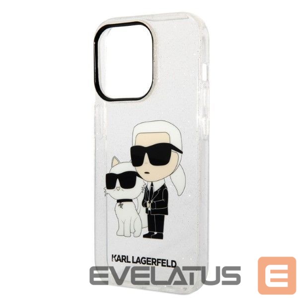 Tagakaaned Karl Lagerfeld Karl Lagerfeld Glitter Karl&Choupette case for iPhone 14 Pro - transparent