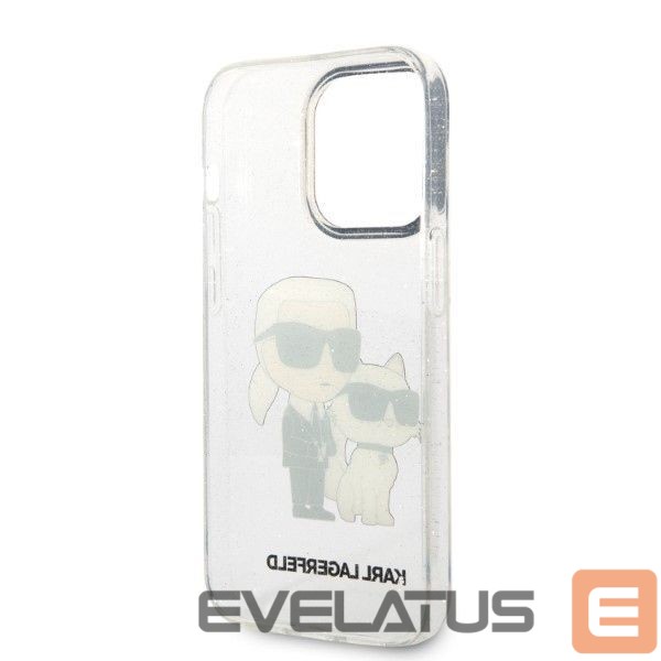 Tagakaaned Karl Lagerfeld Karl Lagerfeld Glitter Karl&Choupette case for iPhone 14 Pro - transparent
