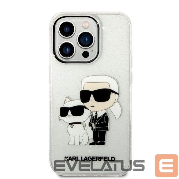 Tagakaaned Karl Lagerfeld Karl Lagerfeld Glitter Karl&Choupette case for iPhone 14 Pro - transparent
