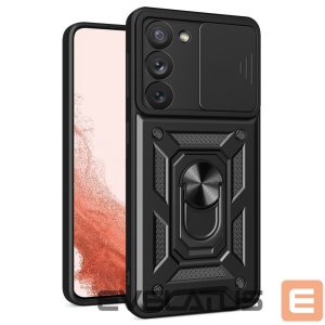 Tagakaaned Hurtel  Hybrid Armor Camshield case for Samsung Galaxy S23+ armored cover with camera cover black 