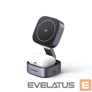 Muu telefoni lisavarustus Ugreen  Ugreen W702 3in1 inductive charger with MagSafe / Qi2 and USB-C port for phone / headphones - black 