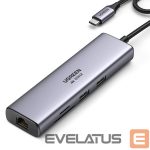Kaabel Ugreen  Ugreen CM512 90568 USB-C Adapter - 2x USB-A 3.0 / HDMI / RJ45 / SD and TF Card Reader / USB-C PD 100W - Gray 