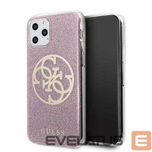 Tagakaaned Guess  Guess GUHCN58PCUGLPI iPhone 11 Pro różowy/pink hard case 4G Circle Glitter 