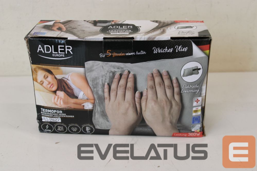 Muud väikesed kodumasinad Adler SALE OUT. Electric Hot water bottle warmer | AD 7427 | Number of heating levels 1 | Number of persons 1 | Remote control | Soft polar | 360 W | Gray | DAMAGED PACKAGING