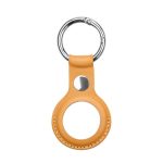 Nutika sildi tarvik iLike  AirTag PU Leather Key Ring Keychain Case Light Brown