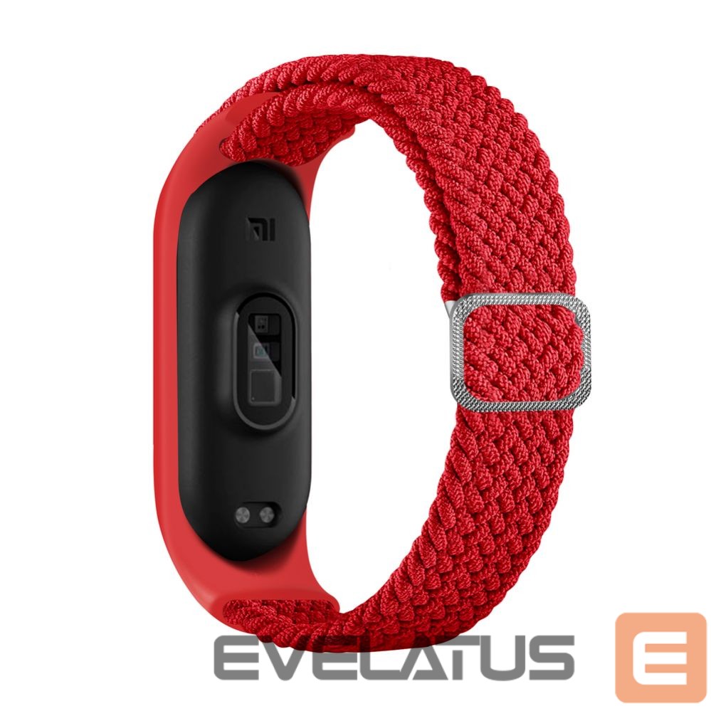 Rihm iLike Mi Band 3/4/5/6 Braided Fabric Strap Red