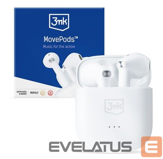 Juhtmevabad kõrvaklapid 3MK MovePods 6.5 hours Bluetooth 5.3 White