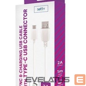 Kaabel Setty Universal USB Type-C Cable 1m 2A White