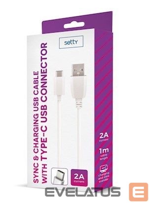 Kaabel Setty Universal USB Type-C Cable 1m 2A White