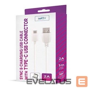 Kaabel Setty Universal USB Type-C Cable 1m 2A White