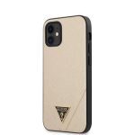 Tagakaaned Guess  iPhone 12 mini 5.4'' Saffiano V Stitch Cover Gold