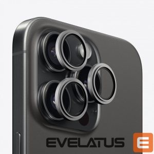 Kaitseklaasid Evelatus Apple iPhone 15 Pro / 15 Pro Max Camera Lens Protector Armor Black Titanium 