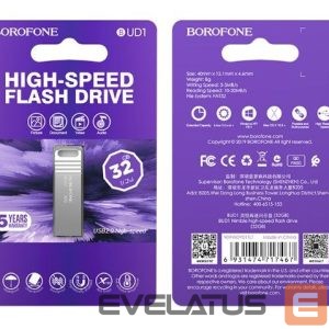 Mälupulk Borofone  PENDRIVE BUD1 NIMBLE USB 2.0 32GB Silver