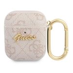 Korpus kõrvaklappidele Guess Apple AirPods 1/2 cover 4G Script Metal Collection Pink