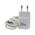 Adaptrid Evelatus  FusionChage Wall Charger Bundle 20W Power Adapter - 60W USB-C to USB-C Silicone Cable White