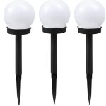 LED pirn Elight  Garden Solar Globe Light Set 3pcs 10cm Cold White LED with Dusk Sensor Waterproof Black