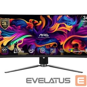 Monitorid MSI  LCD Monitor||34"|Curved/21 : 9|Panel QD-OLED|3440x1440|21:9|175Hz|Matte|0.03 ms|Swivel|Height adjustable|Tilt|Colour Black|MAG341CQPQD-OLED 