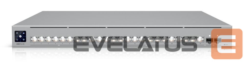 Võrgulülitid UBIQUITI Switch||Switch type Managed|Switch layer L2/L3|Rack mounting Yes|Stackable Yes|Form factor 1U|24xRJ-45 ports|RJ-45 Ports Type 10G Ethernet (100/1000/10000)|8x2.5G Ethernet (copper) ports quantity|16x10G Ethernet (copper) ports quantity|2xSFP28 ports quantity|10G support Yes|USW-PRO-XG-24