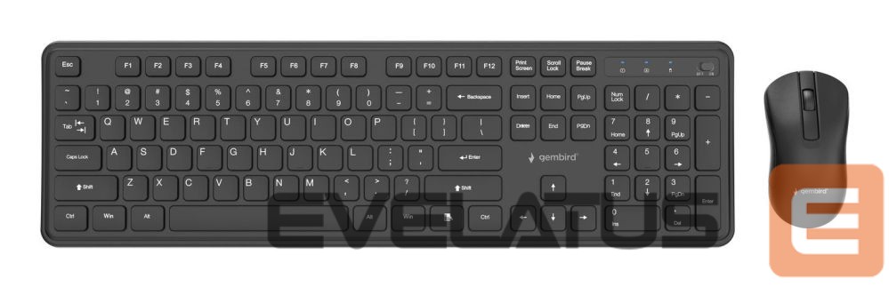 Arvuti klaviatuur Gembird KEYBOARD +MOUSE WRL ENG/BK KBS-WPS-01