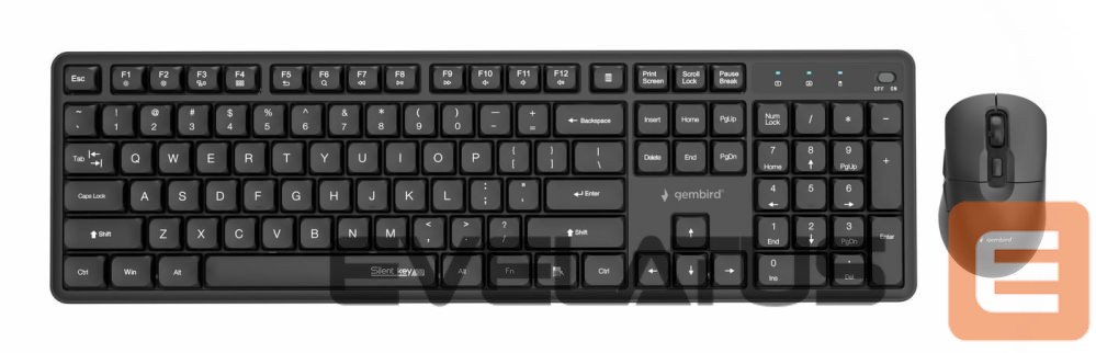 Arvuti klaviatuur Gembird KEYBOARD +MOUSE WRL ENG/BLACK KBS-WMS-01