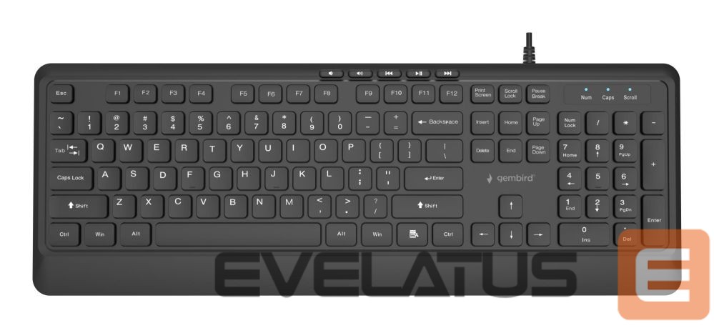 Arvuti klaviatuur Gembird KEYBOARD MULTIMEDIA USB ENG/BLACK KB-MCH-05