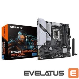 Intel protsessori emaplaat Gigabyte  Mainboard||B760M GAMING PLUS WIFI DDR4 (REV. 1.1)|Intel B760|LGA 1700|micro ATX|RAM DDR4-SDRAM|4xSlots|Wi-Fi Yes|Bluetooth Yes|2xNumber of M.2 (M) slots|B760MGPWIFIDDR41.1 