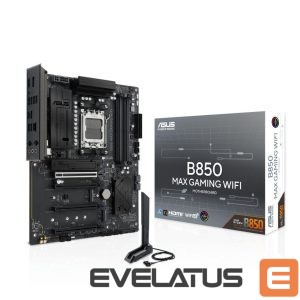 AMD protsessori emaplaat Asus  Mainboard||AMD B850|Socket AM5|ATX|RAM DDR5-SDRAM|4xSlots|Wi-Fi Yes|Bluetooth Yes|3xNumber of M.2 (M) slots|B850MAXGAMINGWIFI 