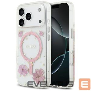 Muud kaubad Guess  Guess Resin Flowers Glitter MagSafe Case for iPhone 17 Pro - Pink 