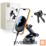 Muud kaubad Tech-Protect  Tech-Protect V21 MagSafe Car Holder with 25W QI2.2 Inductive Charger for Cockpit/Windshield/Air Vent - Black 