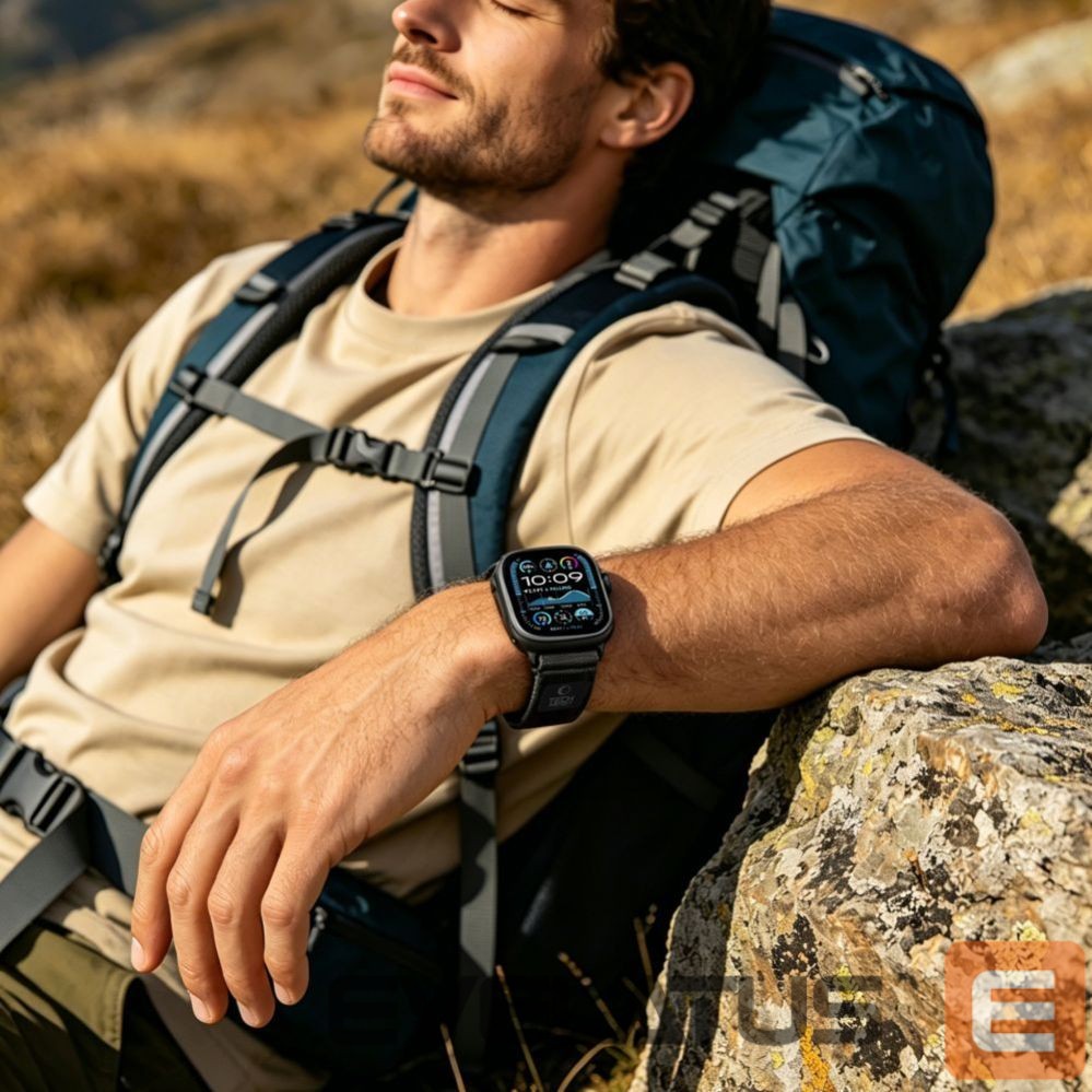 Muud kaubad Tech-Protect Tech-Protect Nylon Elite Strap for Apple Watch 44 / 45 / 46 / 49 mm - Black & Orange