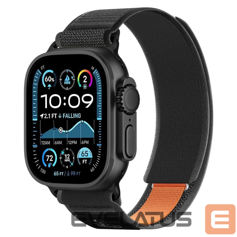 Muud kaubad Tech-Protect Tech-Protect Nylon Elite Strap for Apple Watch 44 / 45 / 46 / 49 mm - Black & Orange
