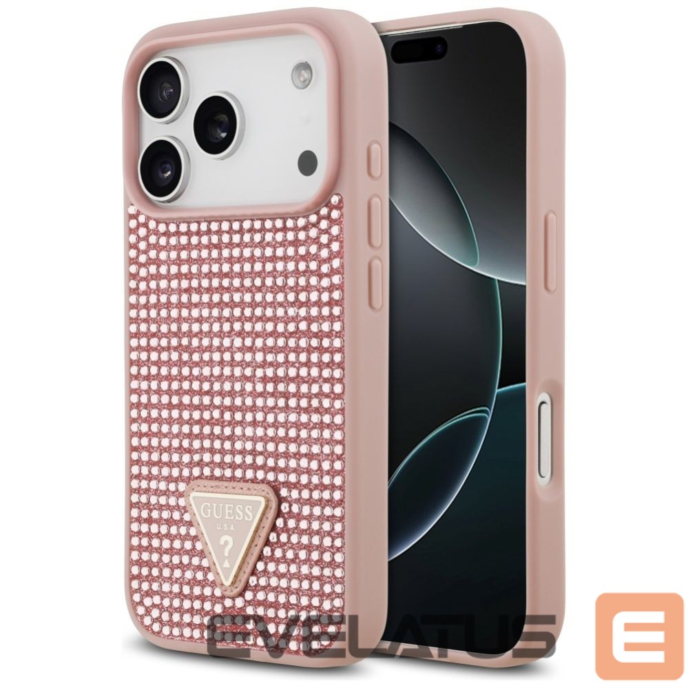 Muud kaubad Guess Guess Rhinestone Triangle Logo iPhone 17 Pro Case - Pink
