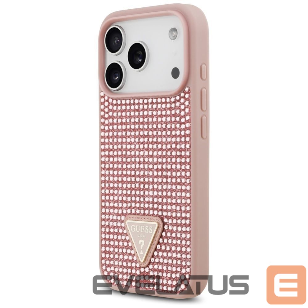 Muud kaubad Guess Guess Rhinestone Triangle Logo iPhone 17 Pro Case - Pink
