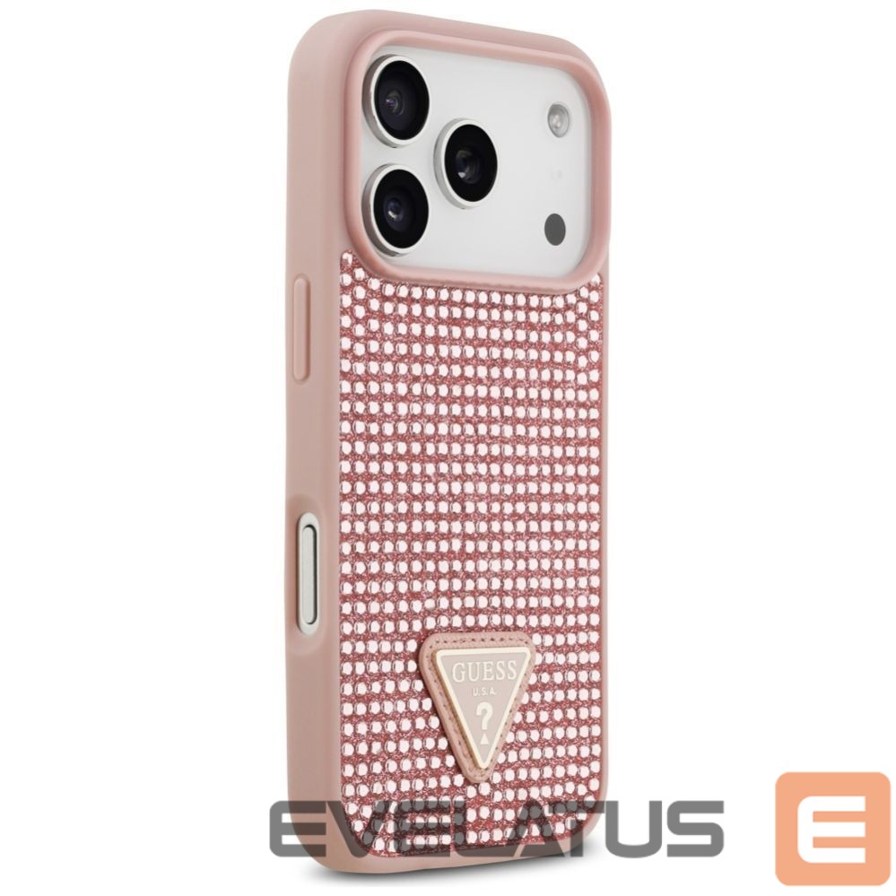 Muud kaubad Guess Guess Rhinestone Triangle Logo iPhone 17 Pro Case - Pink