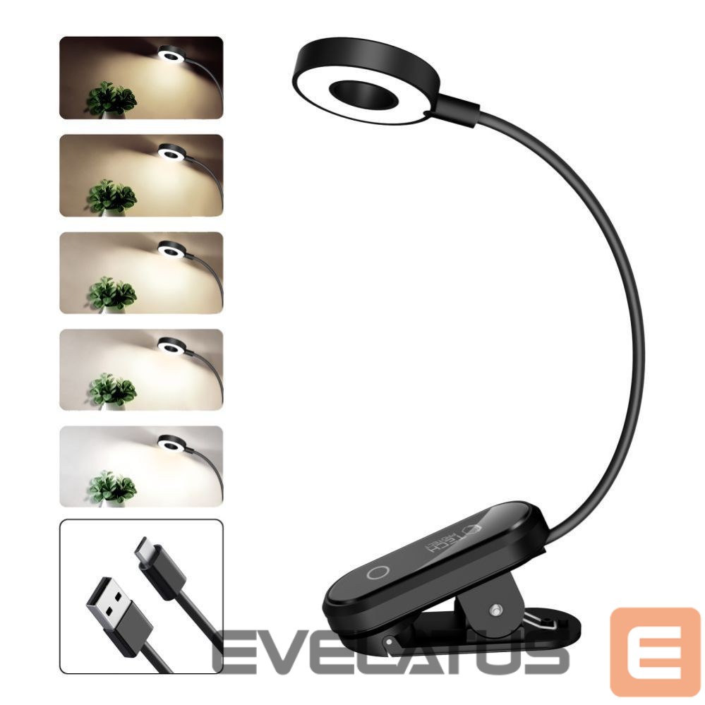 Muud kaubad Tech-Protect Tech-Protect LL100 Wireless Lamp with Clip + USB-A / USB-C Cable 30 cm - Black