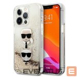 Muud kaubad Karl Lagerfeld  Karl Lagerfeld Liquid Glitter Karl&Choupette Head Case for iPhone 13 Pro Max 6.7" - Gold 