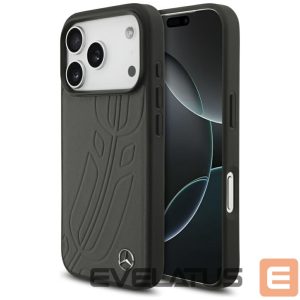 Muud kaubad Mercedes-Benz  Mercedes Leather Large Laurel Leave MagSafe Case for iPhone 17 Pro - Black and Gray 