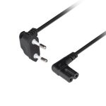 Kaabel Lanberg  CEE 7/16 to IEC 320 C7 Euro (radio) power cord 3m angled VDE | CA-C7CA-12CC-0030-BK 