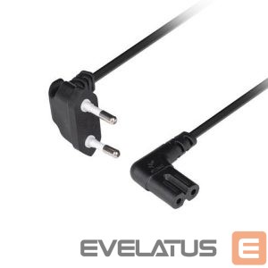 Kaabel Lanberg  CEE 7/16 to IEC 320 C7 Euro (radio) power cord 3m angled VDE | CA-C7CA-12CC-0030-BK 
