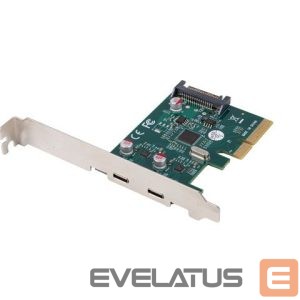 Üleminek Lanberg  PCI-Express X1 Card to 2X USB-C 3.2 GEN 2X1 Low profile | PCE-UC3-002 