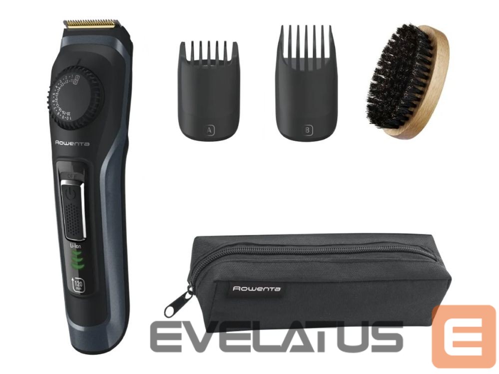 Juukselõikur Rowenta Beard Trimmer | TN3804E0 Virtuo | Cordless | Number of length steps 39 | Black/Blue